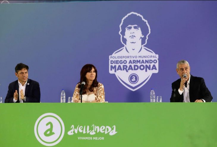 Cristina Fernández, Axel Kicillof y Jorge Ferraresi inauguraron el Polideportivo Diego Armando Maradona