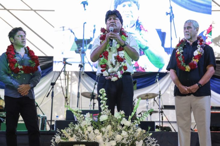 Evo Morales, Axel Kicillof y Jorge Ferraresi celebraron 14 años del Estado Plurinacional de Bolivia en Avellaneda