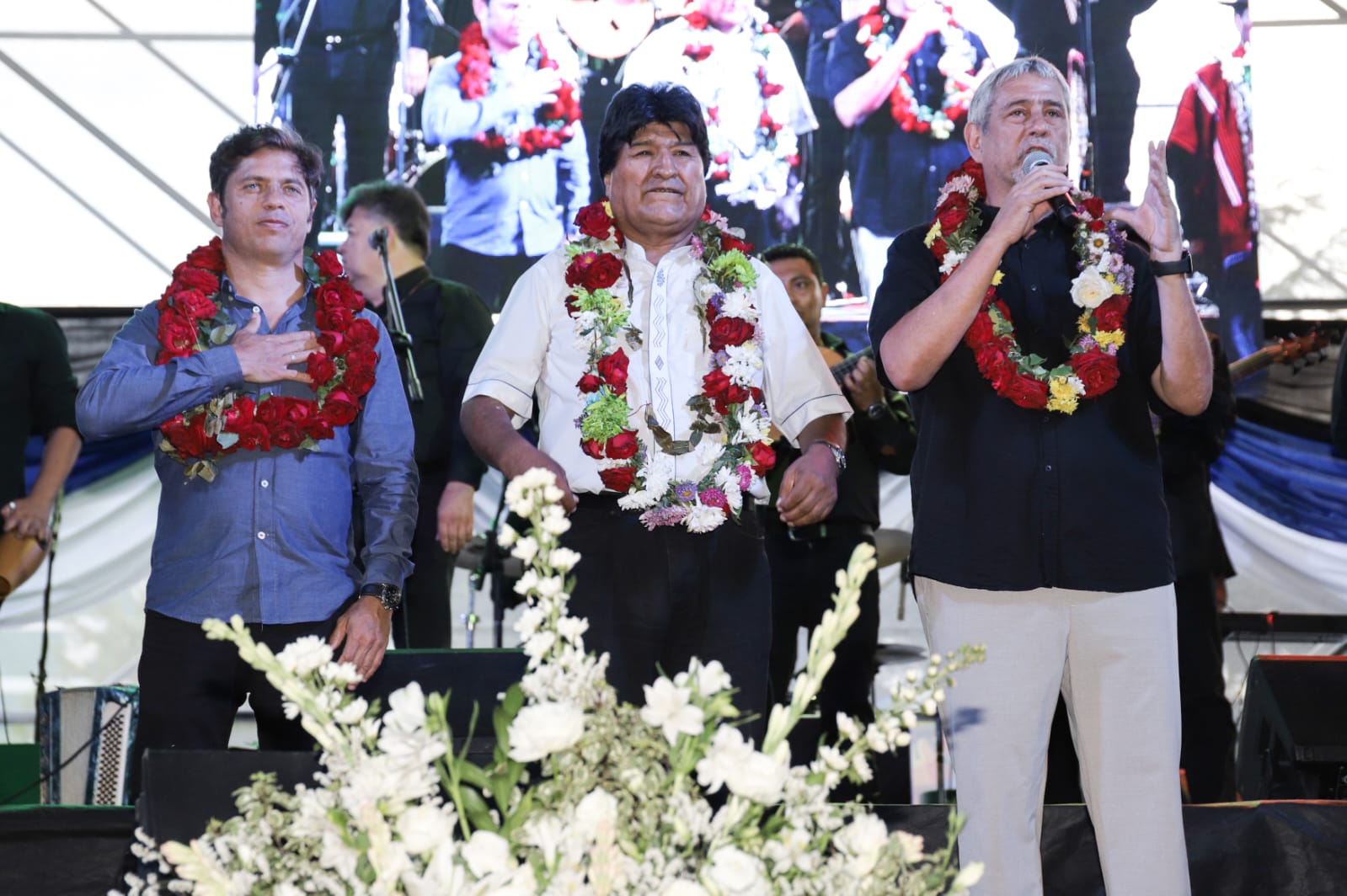 Evo Morales, Axel Kicillof y Jorge Ferraresi celebraron 14 años del Estado Plurinacional de Bolivia en Avellaneda